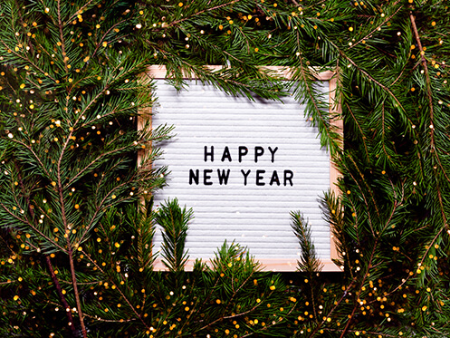 Letter Board Sign that reads "Happy New year"