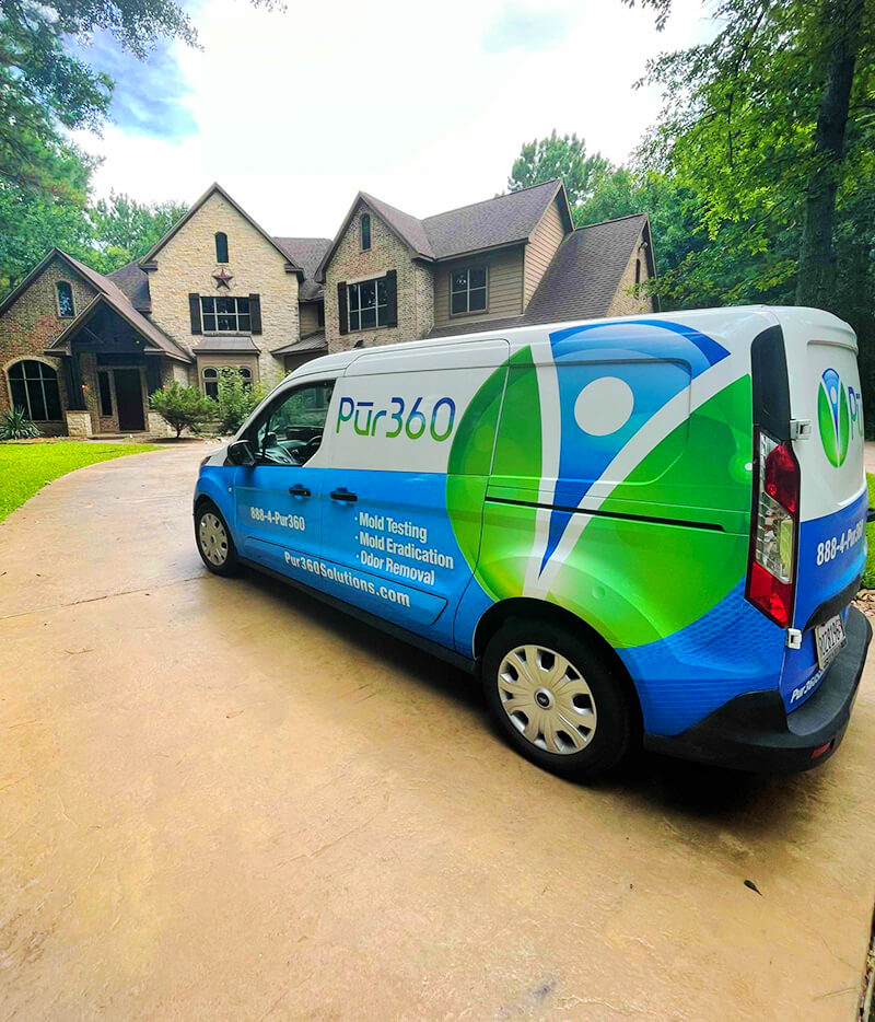 Pur360 service van parked on driveway outside a home